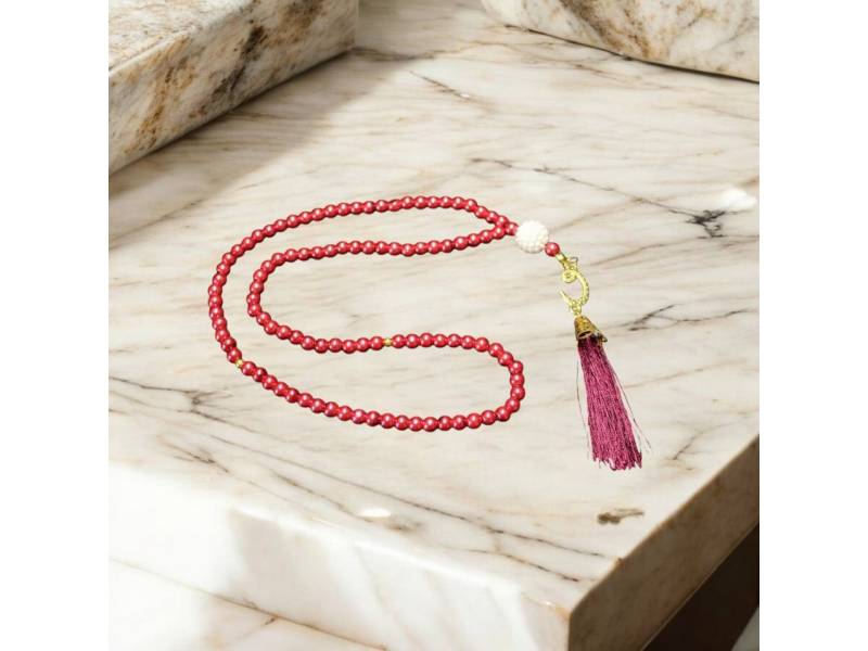 Aymasal Perlenkette 99 tlg. Gebetskette Tesbih Tasbih 99 Perlen Kettenanhänger Islam Gebet von Aymasal