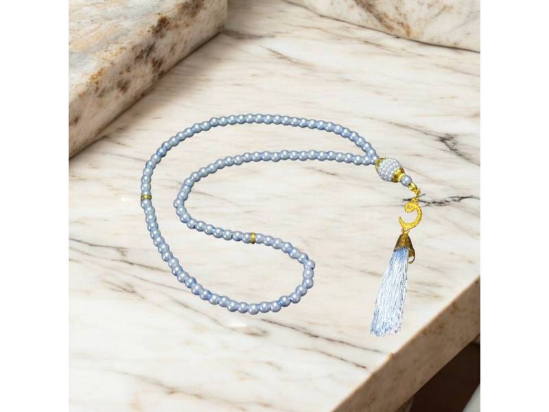 Aymasal Perlenkette 99 tlg. Gebetskette Tesbih Tasbih 99 Perlen Kettenanhänger Islam Gebet von Aymasal