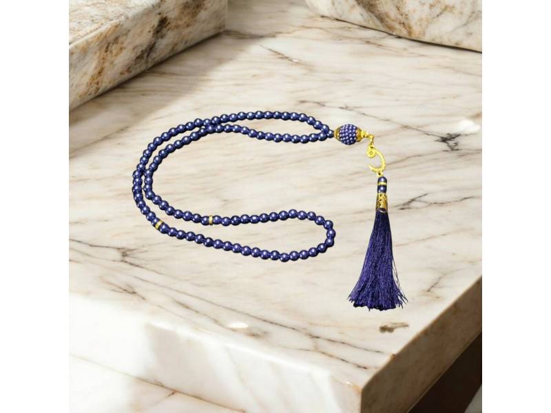 Aymasal Perlenkette 99 tlg. Gebetskette Tesbih Tasbih 99 Perlen Kettenanhänger Islam Gebet von Aymasal