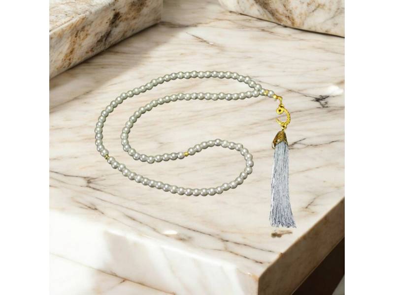 Aymasal Perlenkette 99 tlg. Gebetskette Tesbih Tasbih 99 Perlen Kettenanhänger Islam Gebet von Aymasal