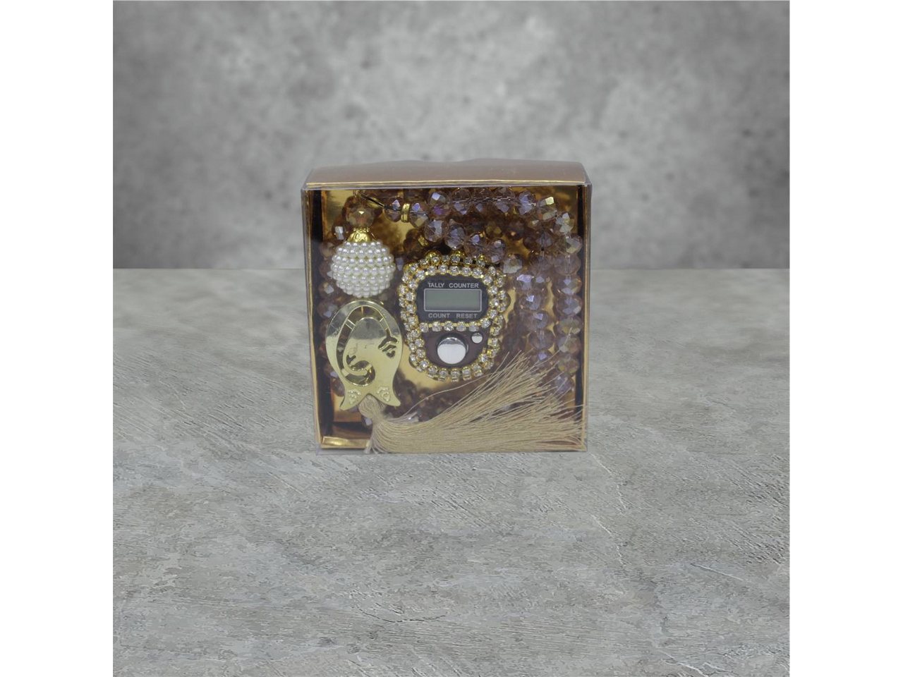 Aymasal Perlenketten-Set 2er Kristall 99 Gebetskette & Handzähler Strass Dhikr Geschenkset Set, 99 hochwertige Kristallperlen, Ideales Geschenk Konvertierung, Islam von Aymasal