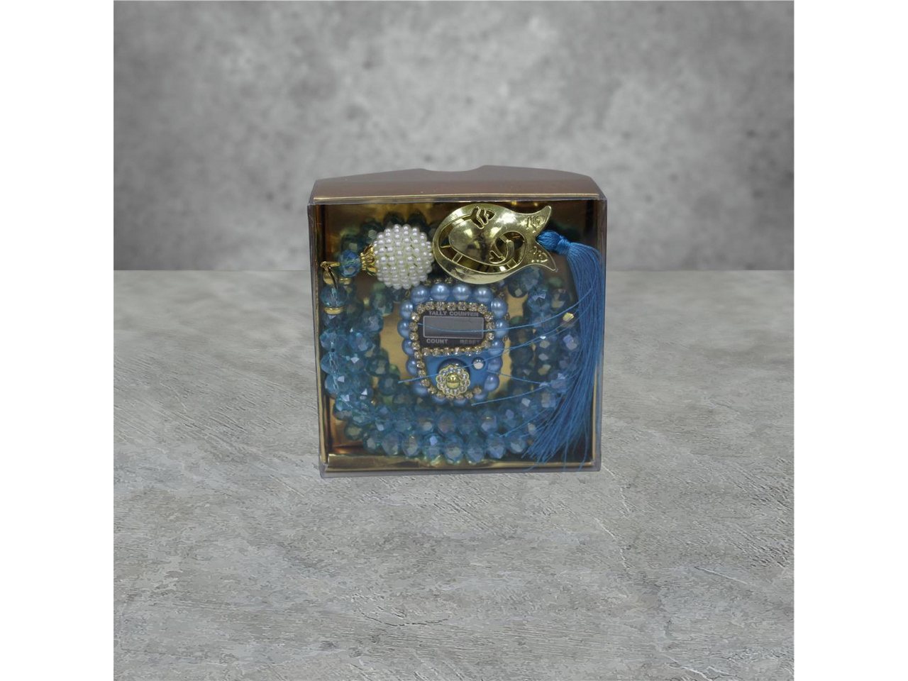 Aymasal Perlenketten-Set 2er Kristall 99 Gebetskette & Handzähler Strass Dhikr Geschenkset Set, 99 hochwertige Kristallperlen, Ideales Geschenk Konvertierung, Islam von Aymasal