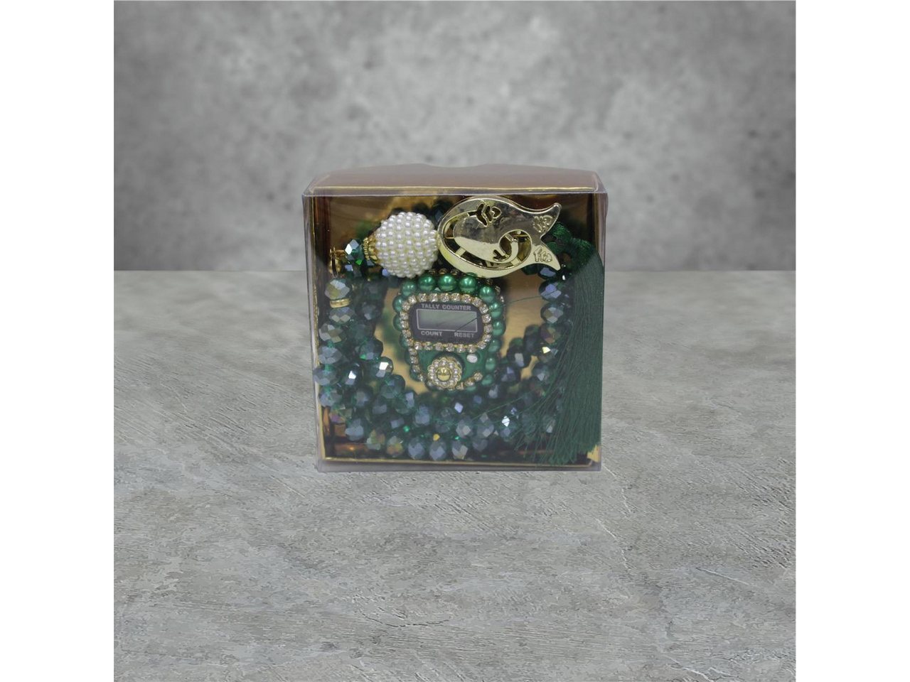 Aymasal Perlenketten-Set 2er Kristall 99 Gebetskette & Handzähler Strass Dhikr Geschenkset Set, 99 hochwertige Kristallperlen, Ideales Geschenk Konvertierung, Islam von Aymasal