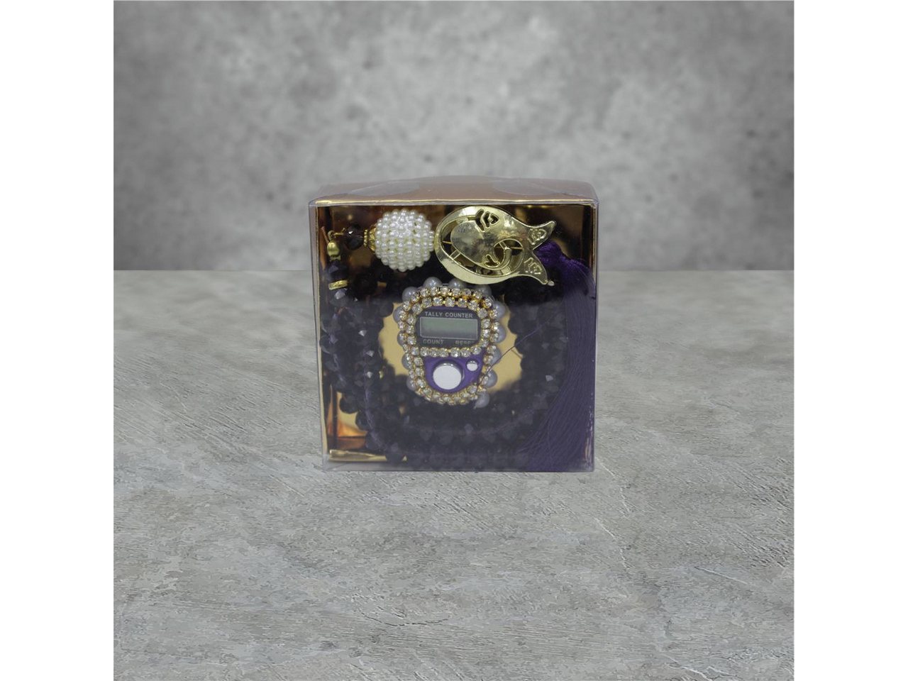 Aymasal Perlenketten-Set 2er Kristall 99 Gebetskette & Handzähler Strass Dhikr Geschenkset Set, 99 hochwertige Kristallperlen, Ideales Geschenk Konvertierung, Islam von Aymasal