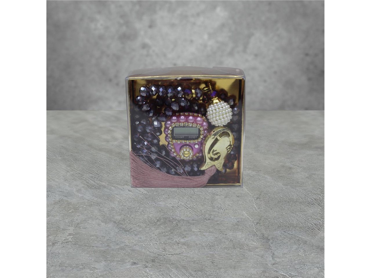 Aymasal Perlenketten-Set 2er Kristall 99 Gebetskette & Handzähler Strass Dhikr Geschenkset Set, 99 hochwertige Kristallperlen, Ideales Geschenk Konvertierung, Islam von Aymasal