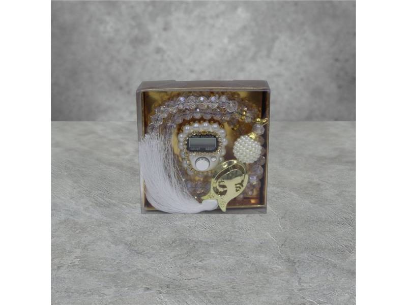 Aymasal Perlenketten-Set 2er Kristall 99 Gebetskette & Handzähler Strass Dhikr Geschenkset Set, 99 hochwertige Kristallperlen, Ideales Geschenk Konvertierung, Islam von Aymasal