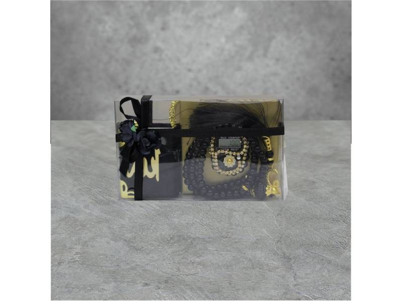 Aymasal Perlenketten-Set Islamische Geschenke 3tlg. 99 Perlenkette & Fingerzähler & Mini Koran, Dhikr Zähler mit Strasssteinen, schöne Geschenkverpackung von Aymasal