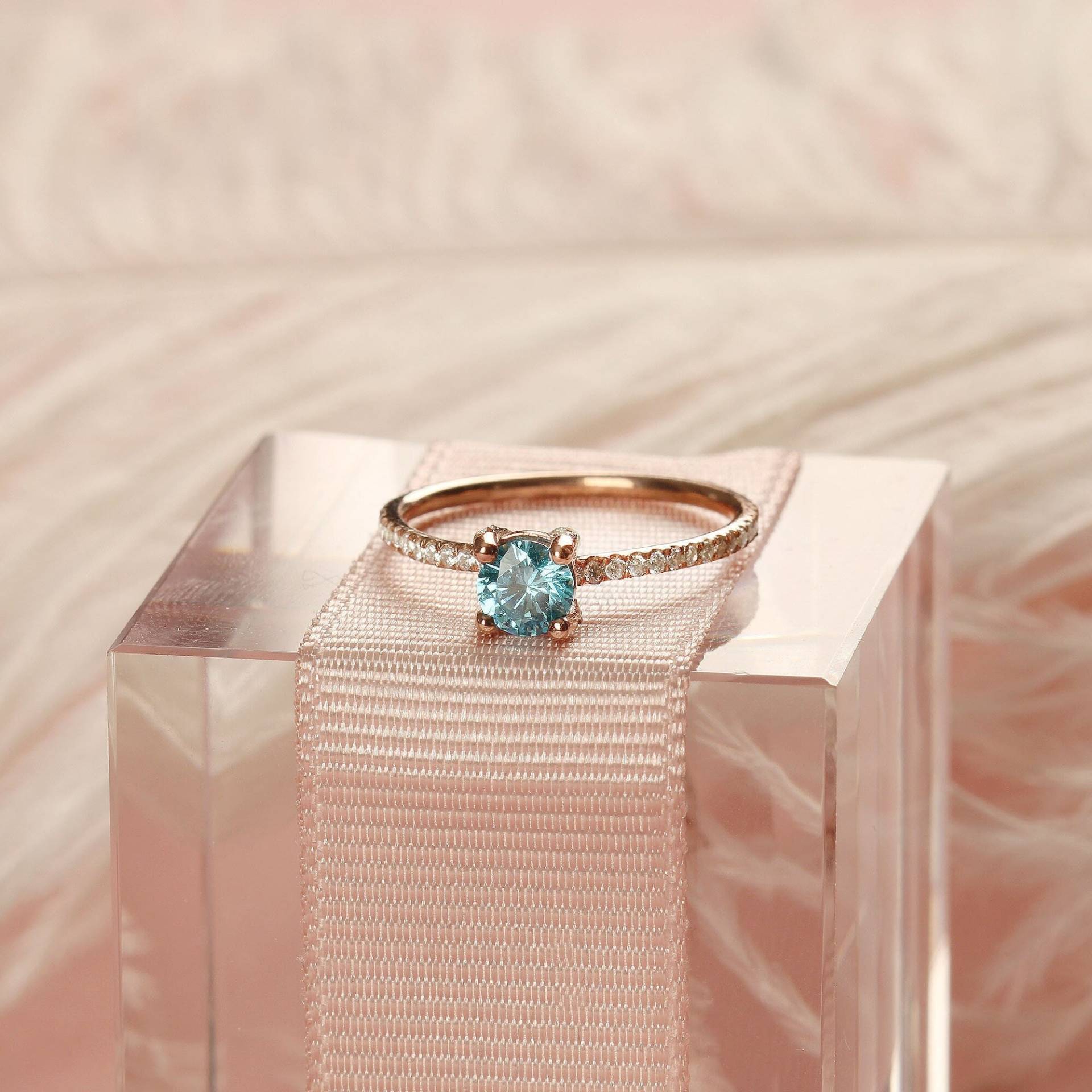 Aquamarin Verlobungsring, Diamant Und Edelstein in 14K Gold Ring, Benutzerdefinierte Birthstone Ringe, Ringe Für Frauen, Geburtstagsgeschenk von AymirJewelry