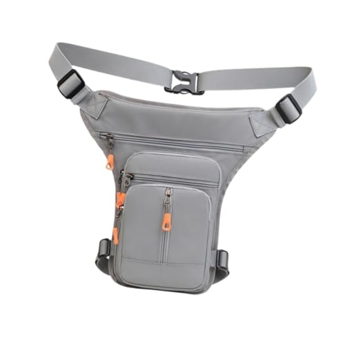 Aymzbd Männer Taillenbeutel Umhängetasche Drop Beinbeutel Fanny Pack Beutel wasserdichte Hüftpackung Oberschenkelbeutel für Outdoor Fahren Klettern Wandern, Mittlerer Reißverschluss Grau von Aymzbd