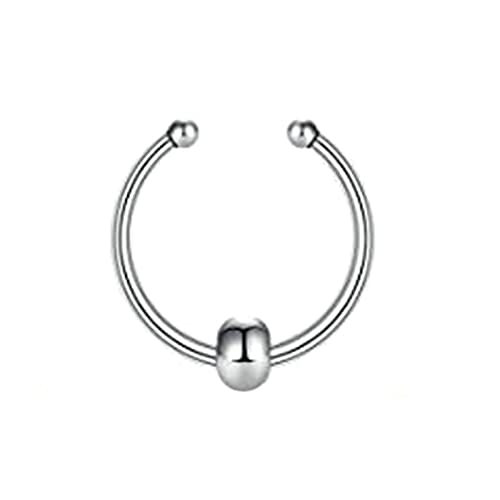 Ayoiow 1 Stück Nasenpiercing Ring Nostril, Nasenstecker Piercing U mit Ball Piercing Nase Edelstahl Nasenpiercing Ring Herren von Ayoiow