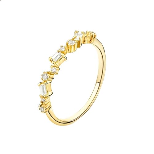 Ayoiow 18K Gold Ring Damen Rechteck Und Rund Mit Diamant Ring Damen Hochzeit von Ayoiow