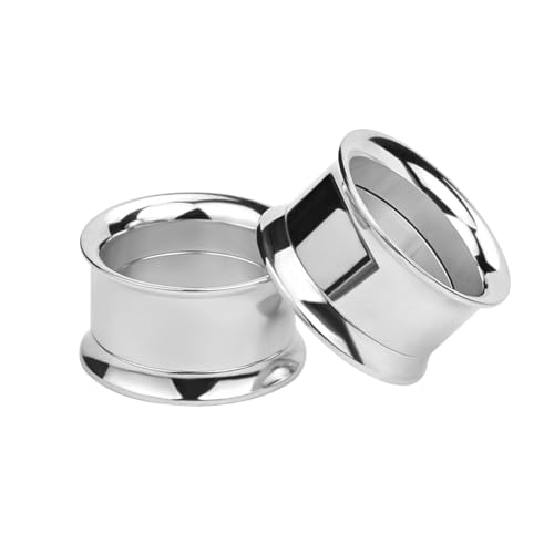 Ayoiow 2 STK Ear Plug Tunnel, Ohrringe Chirurgenstahl Plug Ohr Plug Herren Silber Reifen Ohr Tunnel 30mm von Ayoiow