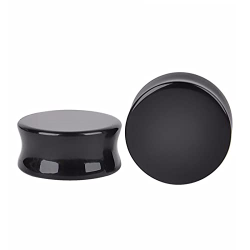 Ayoiow 2 STK Ohr Plug Flesh Tunnel, Stein Plug Ohr Set Ohr Plug Männer Schwarz Stein Ohr Plug 6mm von Ayoiow