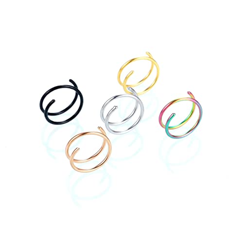 Ayoiow 5 Stück Piercing Nase Ring, Nasenstecker Nasenpiercing Double Kreis Nasenpiercing Ring Edelstahl Nasenpiercing Ring Herren Ayoiow 5 Stück Piercing Nase Ring, Nasenstecker Nasenpiercing Double Kreis Nasenpiercing Ring Edelstahl Nasenpiercing Ring Herren von Ayoiow