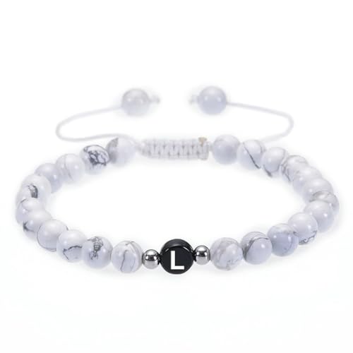 Ayoiow 6mm Armbänder Mit Perlen Legierung 17cm Armbänder Verstellbare Perlen Mit Buchstabe I Weiß Armband für Herren Ayoiow 6mm Armbänder Mit Perlen Legierung 17cm Armbänder Verstellbare Perlen Mit Buchstabe I Weiß Armband für Herren von Ayoiow
