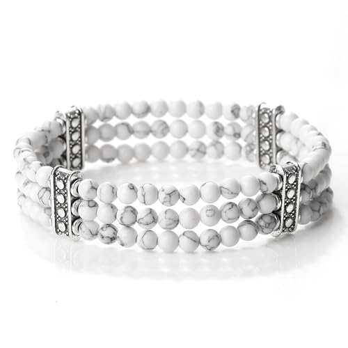 Ayoiow Armbänder Türkis Damen 4mm, Elastisch Armbänder für Damen Schwarz Weiß Türkis Armbänder Ayoiow Armbänder Türkis Damen 4mm, Elastisch Armbänder für Damen Schwarz Weiß Türkis Armbänder von Ayoiow