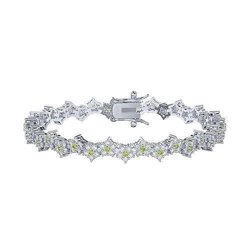 Ayoiow Armband 925 Frauen Silber Kettenarmbänder Blume Zirkonia von Ayoiow