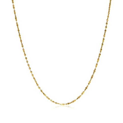 Ayoiow Damen Kette Modeschmuck, Halskette Titan Dünne Glänzende Kette Halskette Gold von Ayoiow