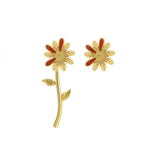 Ayoiow Damen Ohrringe Elegant Kupfer Blume Gold Ohrstecker Damen Hypoallergen von Ayoiow