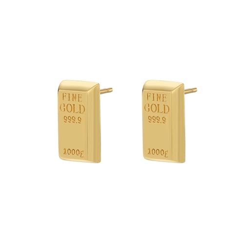 Ayoiow Damen Ohrringe Elegant Kupfer Rechteck Form Gold Ohrstecker Damen Hypoallergen von Ayoiow