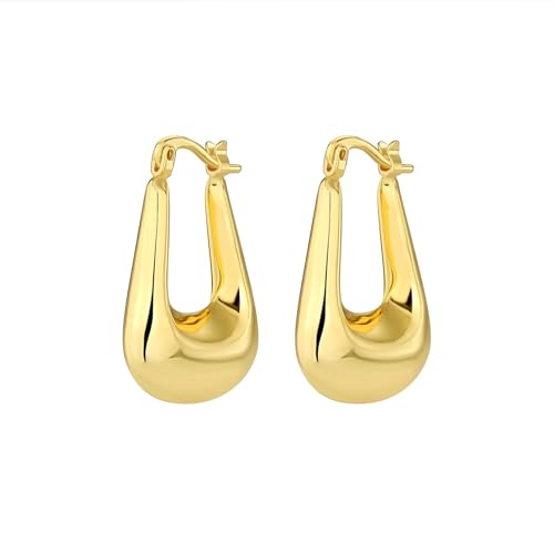 Ayoiow Damen Ohrringe Modern Kupfer Einfaches Geometrisches Design Gold Ohrstecker für Damen von Ayoiow