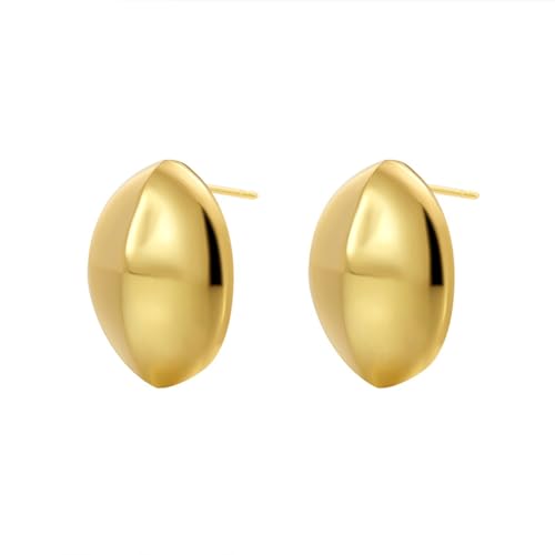 Ayoiow Damen Ohrringe Ohrhänger Kupfer Oval Gold Ohrstecker Damen von Ayoiow