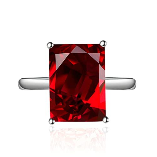 Ayoiow Damen Schmuck Zirkonia, Rechteck Rot Zirkonia Freundschaftsring Damen Rot von Ayoiow