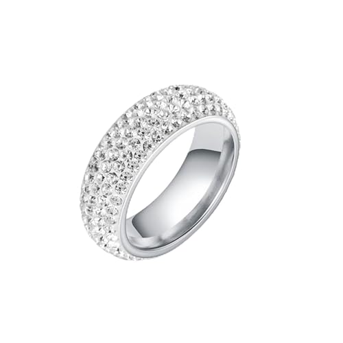 Ayoiow Edelstahl Silber Ringe mit Zirkon 70 (22.3) von Ayoiow