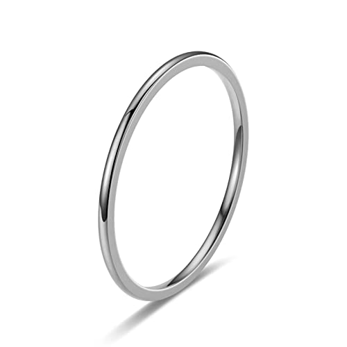 Ayoiow Edelstahlringe Herren Dünn 1mm Silber Ringe Verlobung von Ayoiow