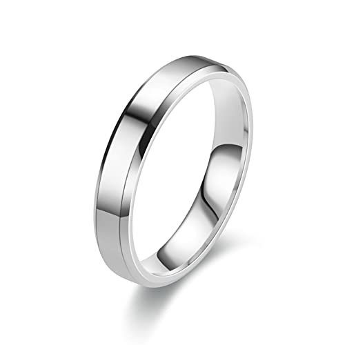 Ayoiow Edelstahlringe Männer 4mm Hochglanz Silber Ringe Verlobung von Ayoiow