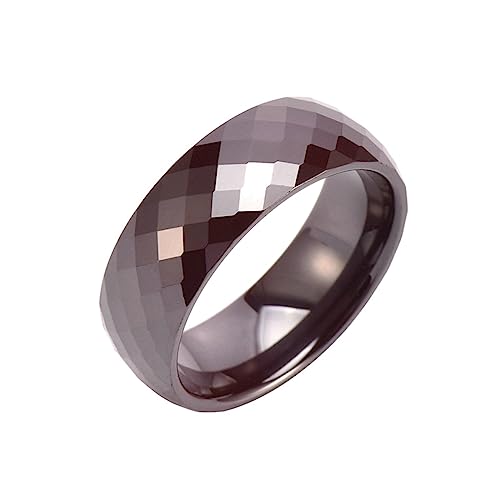 Ayoiow Keramik Ringe Für Männer 8MM Schwarz Männer Ringe Set Rhombus Muster von Ayoiow