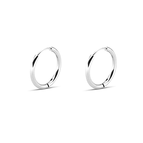 Ayoiow Ohrringe Creolen Chirurgenstahl Unisex, Frauen Ohrringe Edelstahl Polierter Kreis 2mm Breit Ohrringe Silber von Ayoiow