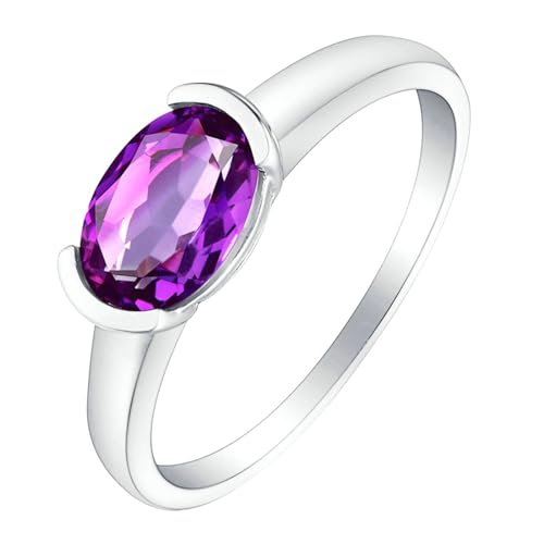 Ayoiow Ring 18 Karat Ringe Verlobung Damen Oval 0.94ct Lila Amethyst Ringe Ring Lila von Ayoiow