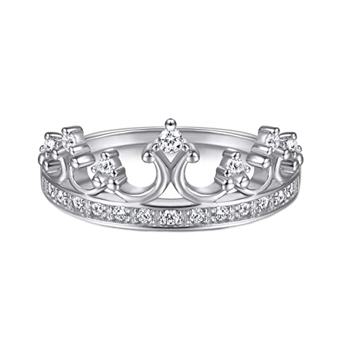 Ayoiow Ring Damen Breit Weiß Damen Schmuck Zirkonia Runde Verlobungsringe für Damen Größe 49 (15.6) von Ayoiow