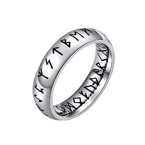 Ayoiow Ring Edelstahl Herren Wikinger Zeichen Breit 6mm Silber Ringe Verlobung von Ayoiow