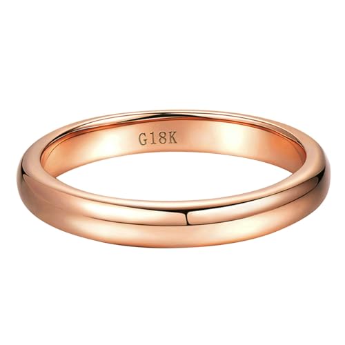 Ayoiow Ring für Frauen Rotgold 18 Partnerring Damen Hochglanzpoliert Einfaches Design Ringe Roségold von Ayoiow