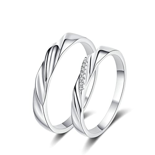 Ayoiow Trauring Damen, Ring Sterlingsilber Breit mit Wellen Ring Größe 65 (20.7) von Ayoiow