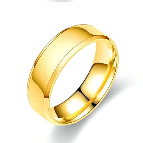 Ayoiow Verlobungsringe Paar Gravur, Partnerringe Set Edelstahl 8mm Komfortpassform Ring Größe 60 (19.1), Gold von Ayoiow