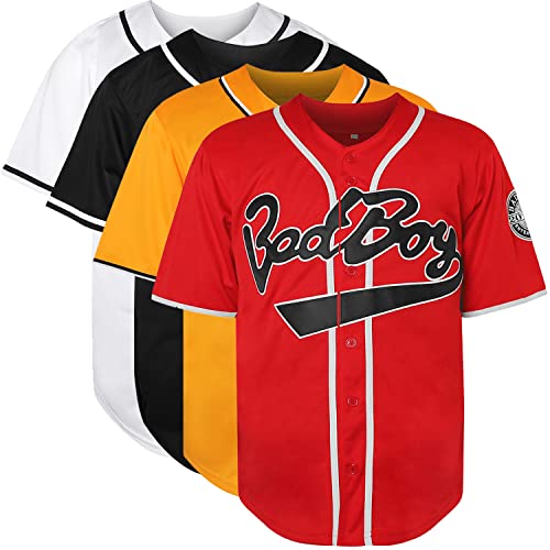 #10 Biggie 72 Bad Boy Baseball Trikot 90er Jahre Hip Hop Kleidung für Party Shirt, Rot/Ausflug, einfarbig (Getaway Solids), XX-Large von Ayoubaus