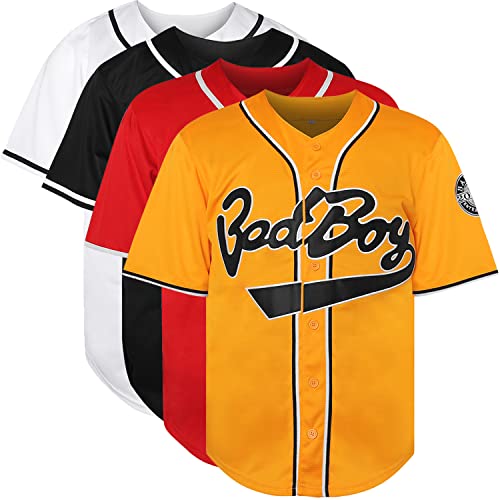 #10 Biggie 72 Bad Boy Baseball Trikot 90er Jahre Hip Hop Kleidung für Party Shirt, gelb, 3X-Groß von Ayoubaus