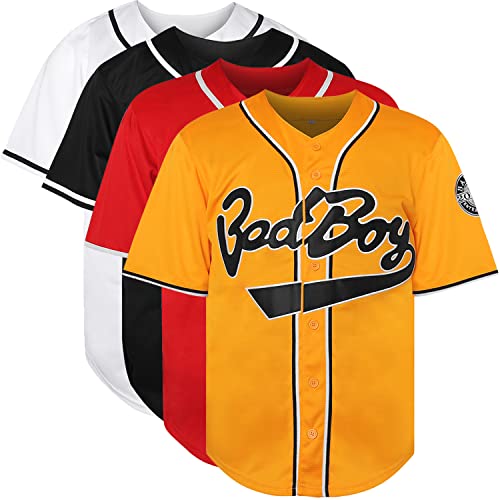 #10 Biggie 72 Bad Boy Baseball Trikot 90er Jahre Hip Hop Kleidung für Party Shirt, gelb, XX-Large von Ayoubaus