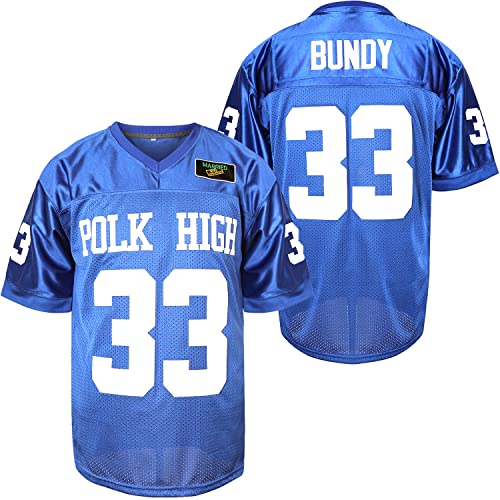 33 AL Bundy Fußball Trikot Blau Shirt 90er Jahre Hip Hop Kleidung Party, Blau, XX-Large von Ayoubaus