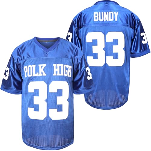 33 AL Bundy Fußball Trikot Blau Shirt 90er Jahre Hip Hop Kleidung Party, Blau, XX-Large von Ayoubaus