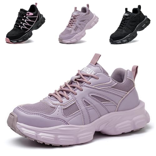 Ayqyc Sicherheitsschuhe Arbeitsschuhe Damen Leicht Stahlkappenschuhe Sportliche Atmungsaktiv rutschfeste Schutzschuhe Lila EU 39 von Ayqyc