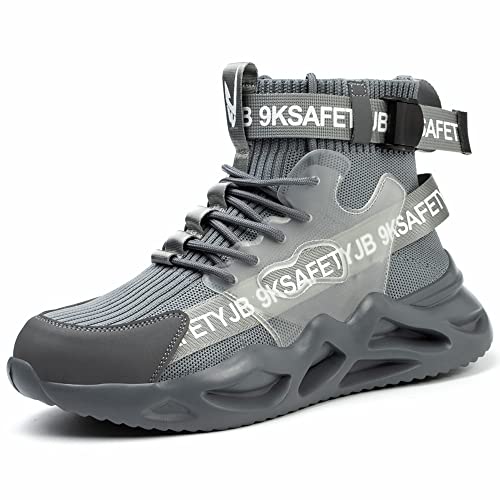 Ayqyc Sicherheitsschuhe Herren Damen S3 Atmungsaktive Arbeitsschuhe Leicht Sportlich Schutzschuhe mit Stahlkappe Grau EU 43 von Ayqyc