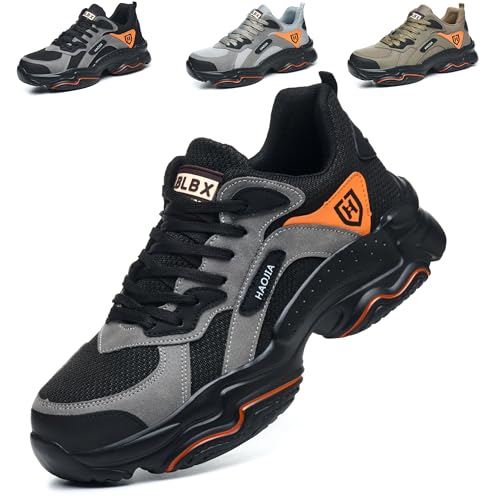 Ayqyc Sicherheitsschuhe Herren Leicht Sportlich Arbeitsschuhe Damen rutschfeste Stahlkappenschuhe Atmungsaktiv Arbeitsturnschuhe mit Stahlkappe Schwarz 46 EU Ayqyc Sicherheitsschuhe Herren Leicht Sportlich Arbeitsschuhe Damen rutschfeste Stahlkappenschuhe Atmungsaktiv Arbeitsturnschuhe mit Stahlkappe Schwarz 46 EU von Ayqyc