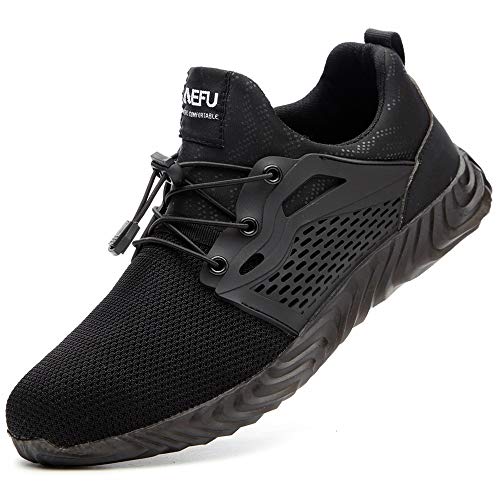 Ayqyc Sicherheitsschuhe Herren S3 Arbeitsschuhe Damen Leicht Atmungsaktiv Schutzschuhe Stahlkappe Sneakers, Schwarz, 45 EU Ayqyc Sicherheitsschuhe Herren S3 Arbeitsschuhe Damen Leicht Atmungsaktiv Schutzschuhe Stahlkappe Sneakers, Schwarz, 45 EU von Ayqyc