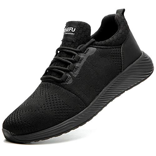 Ayqyc Sicherheitsschuhe Herren S3 Arbeitsschuhe Damen Leicht Atmungsaktiv Schutzschuhe Stahlkappe Sneakers, Schwarz-a, 43 EU von Ayqyc