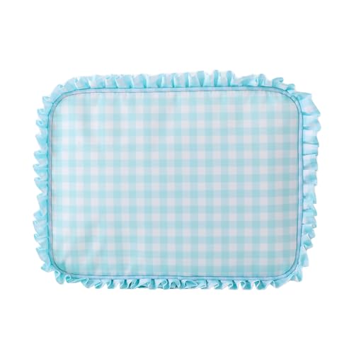 Ruffle Pouch Bag, Cute Large Travel Cosmetic Bag for Women, Ruffle Pouches Plaid, Toiletry Bag Make up Organizer (Green) von Ayrohk