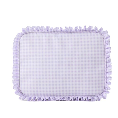 Ruffle Pouch Bag, Cute Large Travel Cosmetic Bag for Women, Ruffle Pouches Plaid, Toiletry Bag Make up Organizer (Purple) von Ayrohk